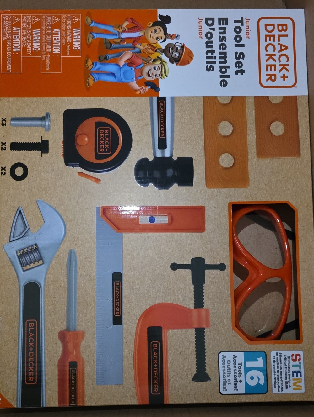 Black & Decker 16 Piece Junior Tool Set Playset